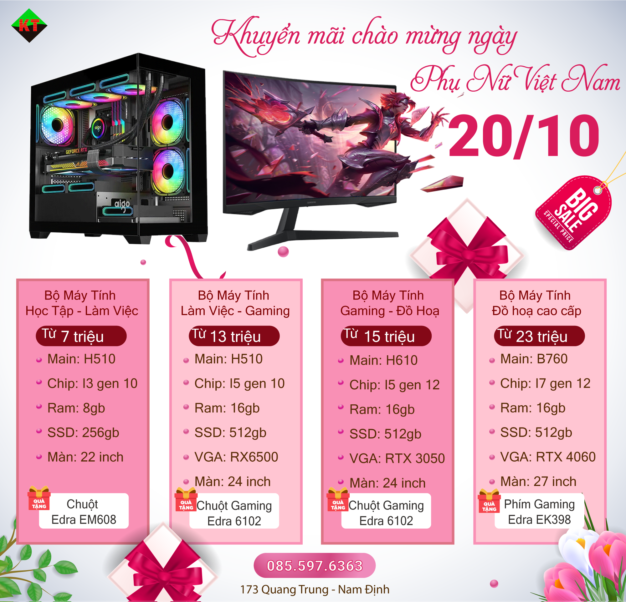 🎀 KHUYẾN MÃI CHÀO MỪNG 20/10 – 𝙋𝘾 𝙣𝙜𝙤𝙣, 𝙦𝙪𝒂̀ 𝙭𝒊̣𝙣, 𝙜𝙞𝒂́ 𝙮𝒆̂𝙪 𝙩𝙝𝒖̛𝒐̛𝙣𝙜🎀