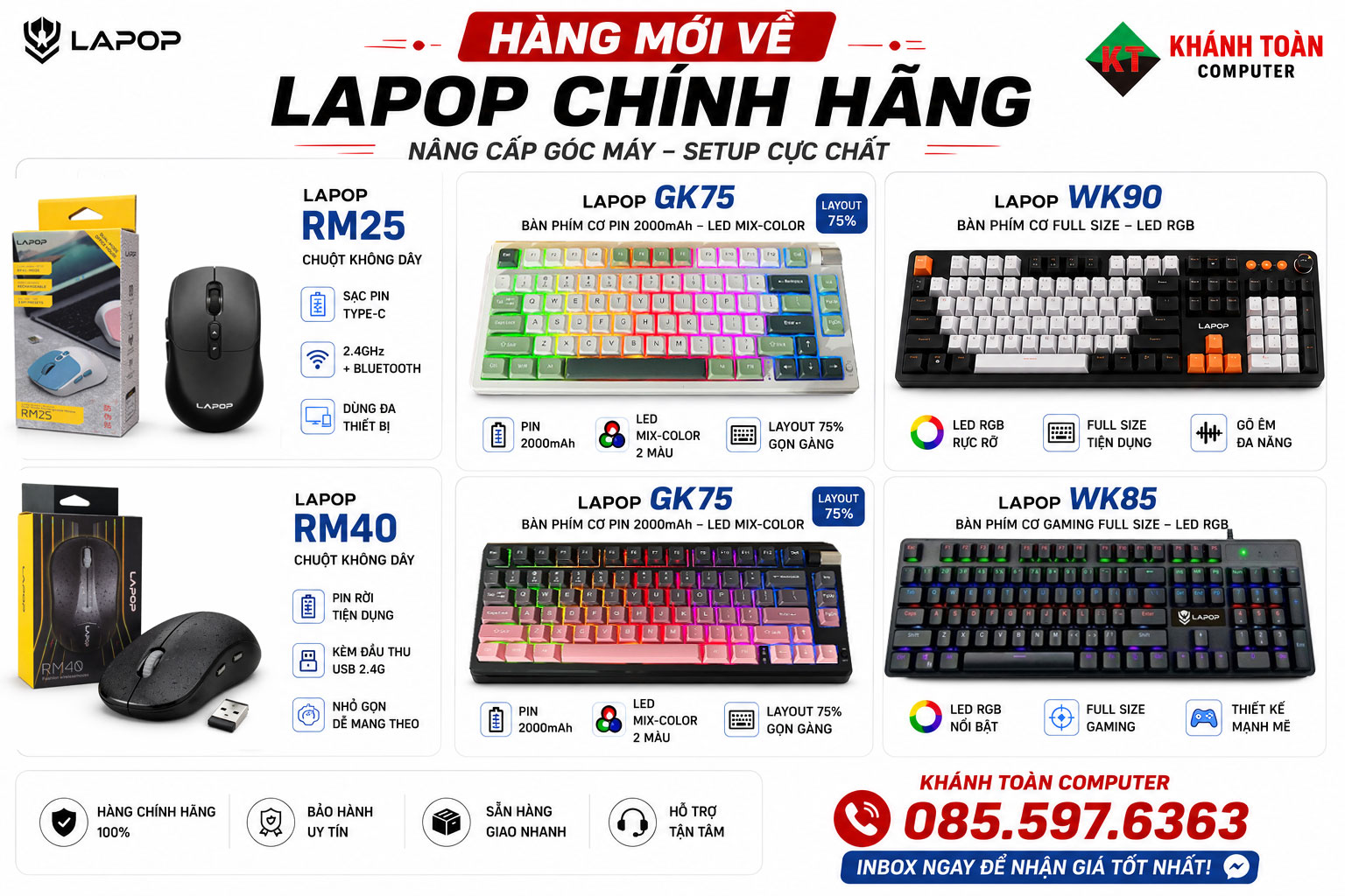 HÀNG MỚI VỀ – LAPOP CHÍNH HÃNG TẠI KHÁNH TOÀN