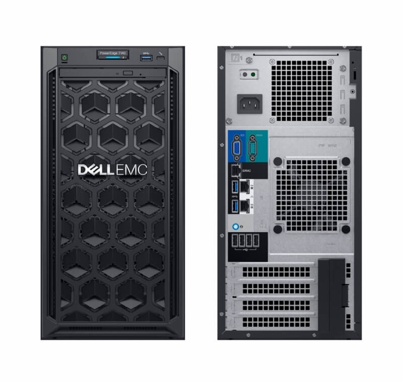 Máy chủ Dell T140 (Cable HDD Intel Xeon E-2224/ 8GB UDIMM 2666MTs/1TB 7.2K RPM SATA 6Gbps 512n 3.5in Cabled Hard Drive/ DVDRW/ Embedded SATA/ DP On-Board LOM 1GBE/ iDRAC9 Basic/ 3 Yrs Pro) 3