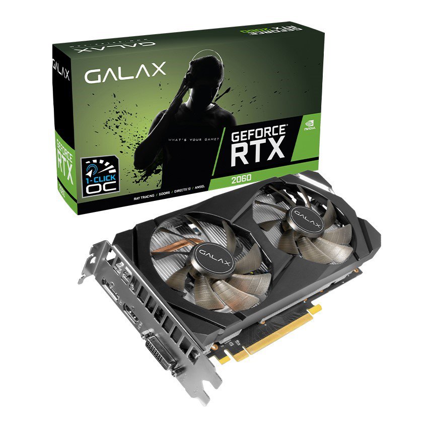 Card màn hình GALAX GeForce RTX 2060 (1-Click OC) 6GB GDDR6 (26NRL7HPX7OC) 1