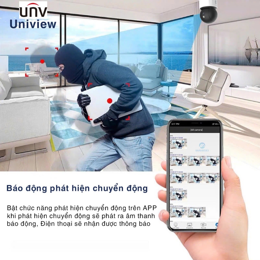 Camera trong nhà WIFI UNV S3E 3M (Quay quét - đàm thoại 2 chiều) IPC-S3E-M3 4