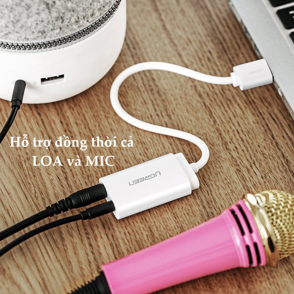 Card sound USB 2.0 to 3.5mm chính hãng Ugreen (30724) 3