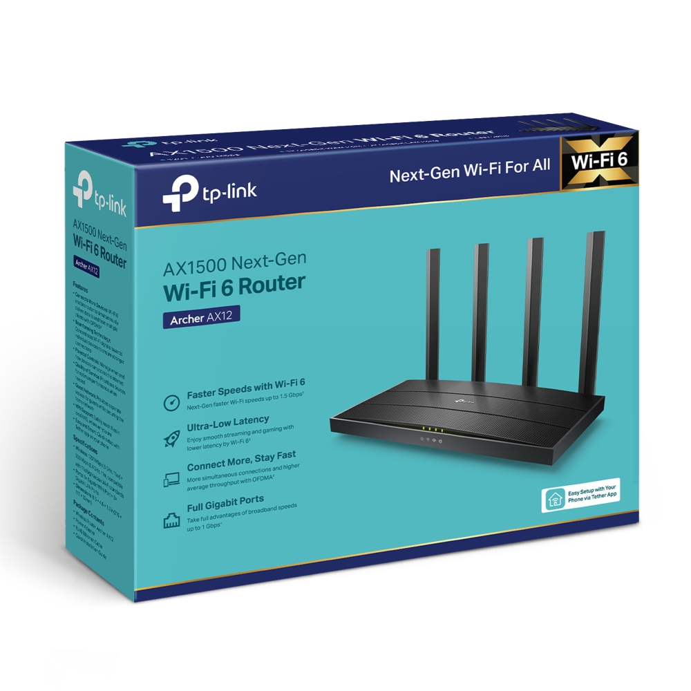 Bộ Phát Wifi 6 TP-Link Archer AX12 AX1500 3