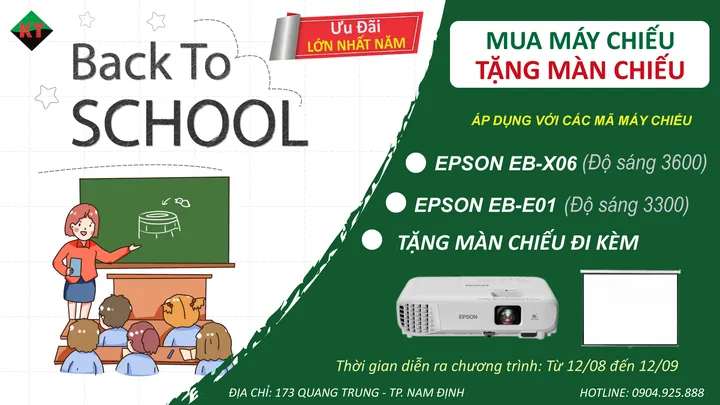 BACK TO SCHOOL: MUA MÁY CHIẾU – TẶNG MÀN CHIẾU