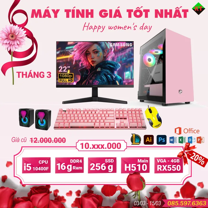 💖Chào mừng 8/3 – 🔥𝑻𝒓𝒐̣𝒏 𝒃𝒐̣̂ 𝒎𝒂́𝒚 giảm 20%💖