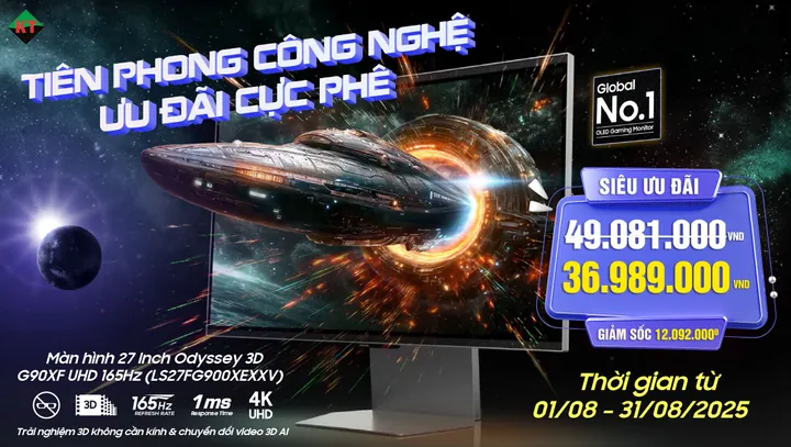 ƯU ĐÃI THÁNG 8 – GIẢM SỐC 12 TRIỆU ĐỒNG KHI MUA: MÀN HÌNH SAMSUNG ODYSSEY 27″ 3D G90XF UHD 165HZ 
