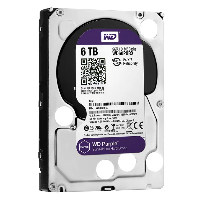 Ổ cứng HDD WD Purple 6TB 3.5 inch, 5400RPM, SATA, 128MB Cache