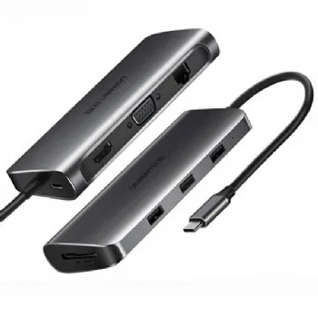Hub Usb chuyển đổi từ TypeC sang HDMI + VGA + LAN + USB 3.1 Ugreen 40873