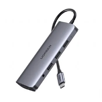 Bộ chuyển đổi HUB USB-C to HDMI + VGA + LAN 1Gbps + USB3.0 + SD/TF + Audio Ugreen 80133