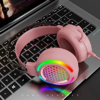 Tai nghe FRIWOL M12 Gaming 7.1 Sound USB Black/Pink