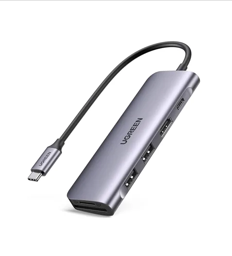 Thiết bị mở rộng 5 in 1 USB type-C sang HDMI 4K@60Hz/ Hub USB 3.0/ PD 100W Ugreen 70495 cao cấp