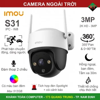 Camera ngoài trời Imou S31 3MP Wifi Full Color IMOU IPC-S31FEP (Cruiser SE+ 3MP)