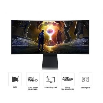 Màn hình Gaming SAMSUNG Odyssey OLED G8 G85SD LS34DG850SEXXV (34 inch/ OLED/ UWQHD/ 175Hz/ 0.03ms/ Cong/ HDMI+DP+USB+Bluetooth)