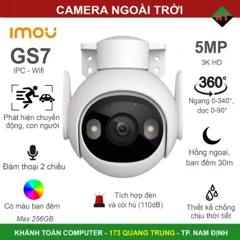 Camera ngoài trời Imou GS7 5MP Cruiser 2 độ phân giải 3K (IPC-GS7EP-5M)