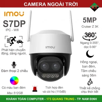 Camera ngoài trời IMOU S7 5MP (IPC-S7DP-5M0WEZ) (Cruiser Z 3K - Wifi)