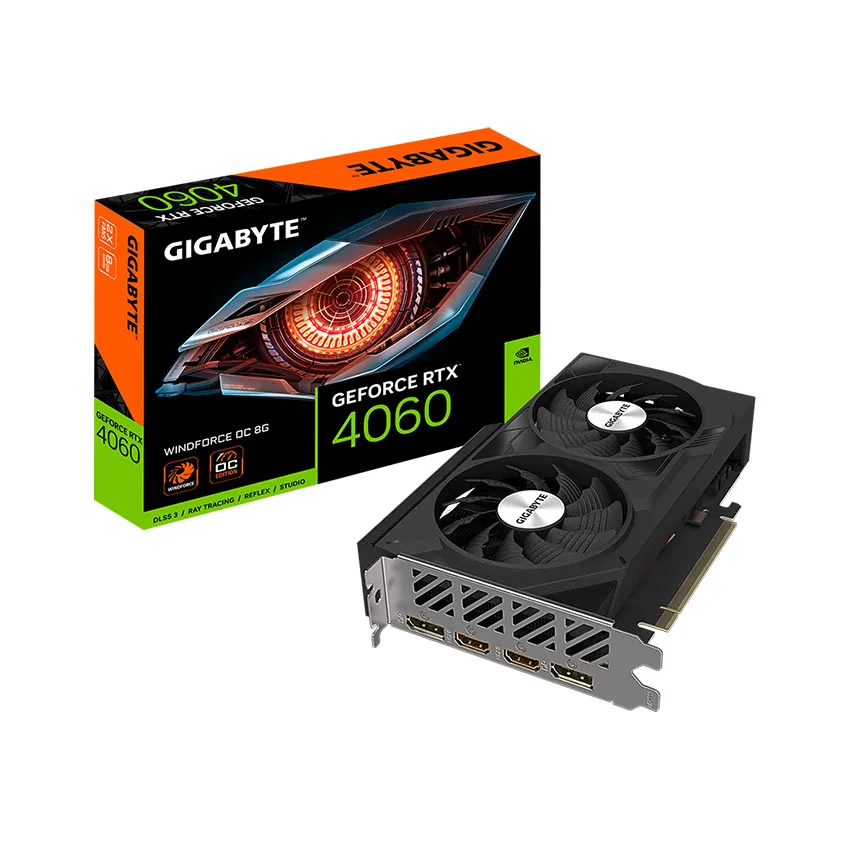 Card màn hình VGA Gigabyte GeForce RTX 4060 8GB (Cạc đồ hoạ GV-N4060WF2OC-8GD)