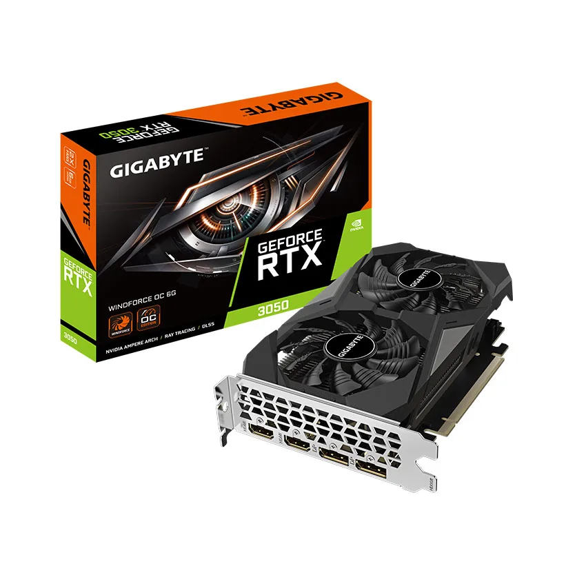 Card màn hình Gigabyte RTX 3050 WINFORCE OC-6G ( Cạc đồ hoạ GV-N3050WF2OC -6GD )