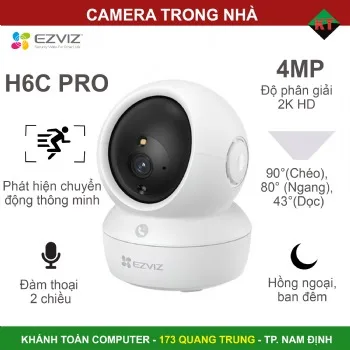 Camera WiFi Ezviz H6c Pro 2K+ 4MP quay quét, gọi qua app