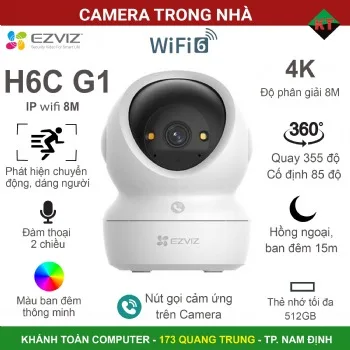 Camera trong nhà EZVIZ H6C G1 4K quay quét thông minh wifi 6