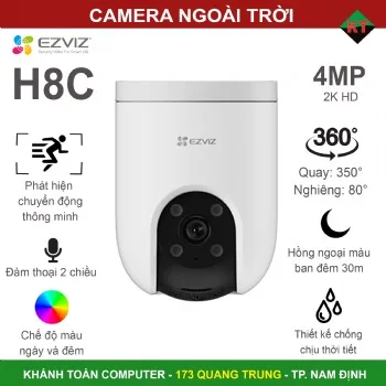 Camera Wifi 4.0MP ngoài trời Ezviz CS - H8C (2K+) không dây, quay quét
