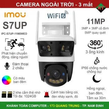 Camera Imou S7UP 11M ngoài trời 3 mắt thông minh hỗ trợ Wifi-6 (IPC-S7UP-11M0WED