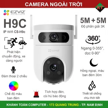 Camera WiFi quay quét, ống kính kép EZVIZ H9C (5MP+5MP)