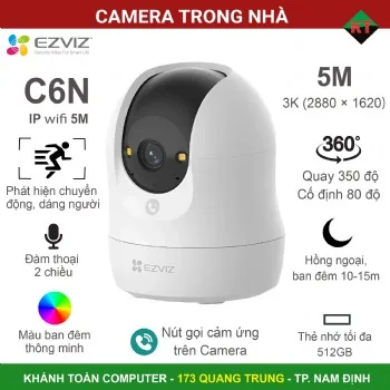 Camera Wifi trong nhà Ezviz C6N G1 3K (5.0MP) đàm thoại 2 chiều, quay quét thông minh.