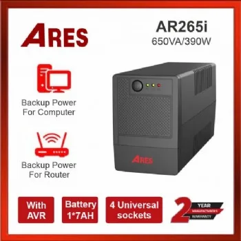 Bộ lưu điện UPS ARES AR265I (650VA/390W)