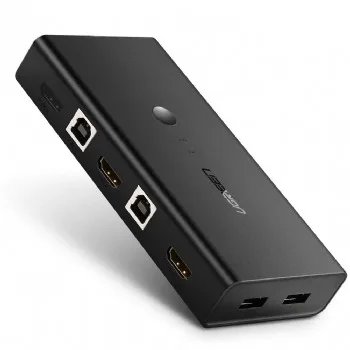 Bộ chuyển đổi 2 máy tính dùng 1 màn hình HDMI - Auto 2 USB KVM Switch chính hãng Ugreen 50744