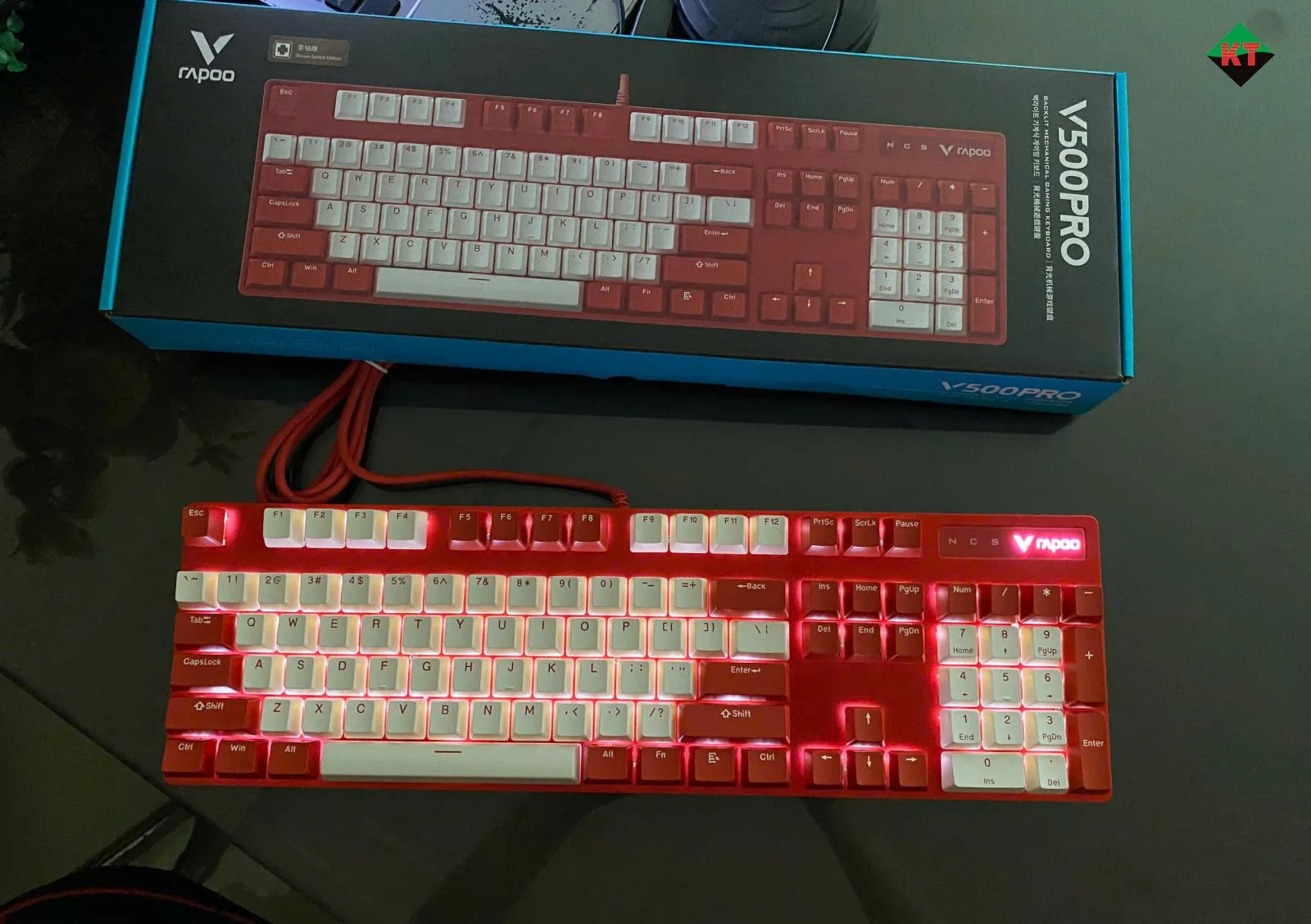 Bàn Phím Cơ Gaming Rapoo V500 Pro (Bản Đỏ - Trắng)