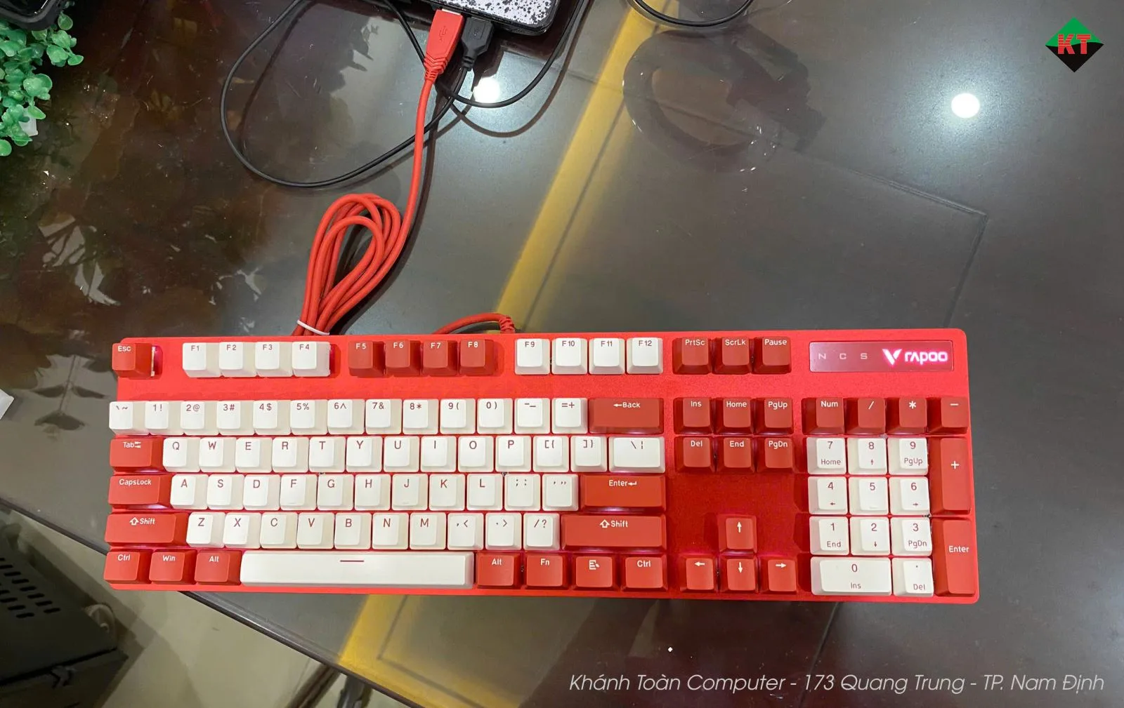 Bàn Phím Cơ Gaming Rapoo V500 Pro (Bản Đỏ - Trắng)