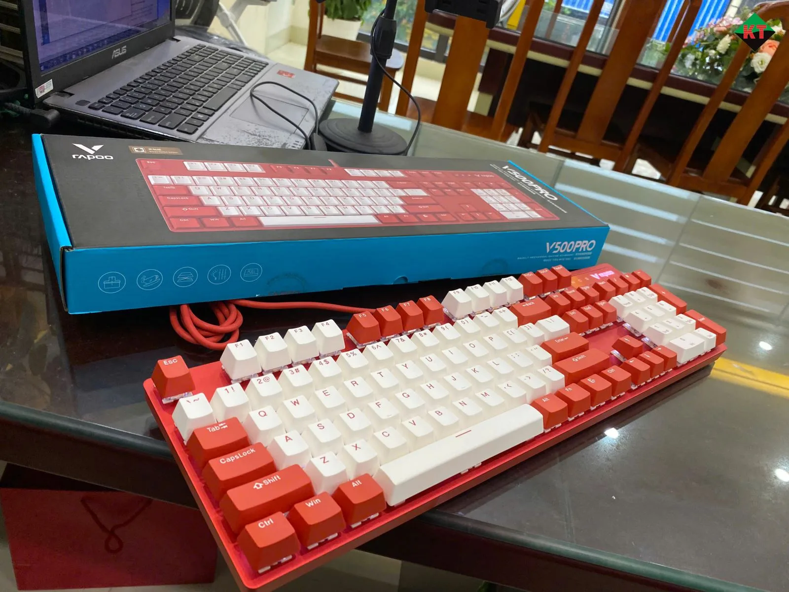 Bàn Phím Cơ Gaming Rapoo V500 Pro (Bản Đỏ - Trắng)