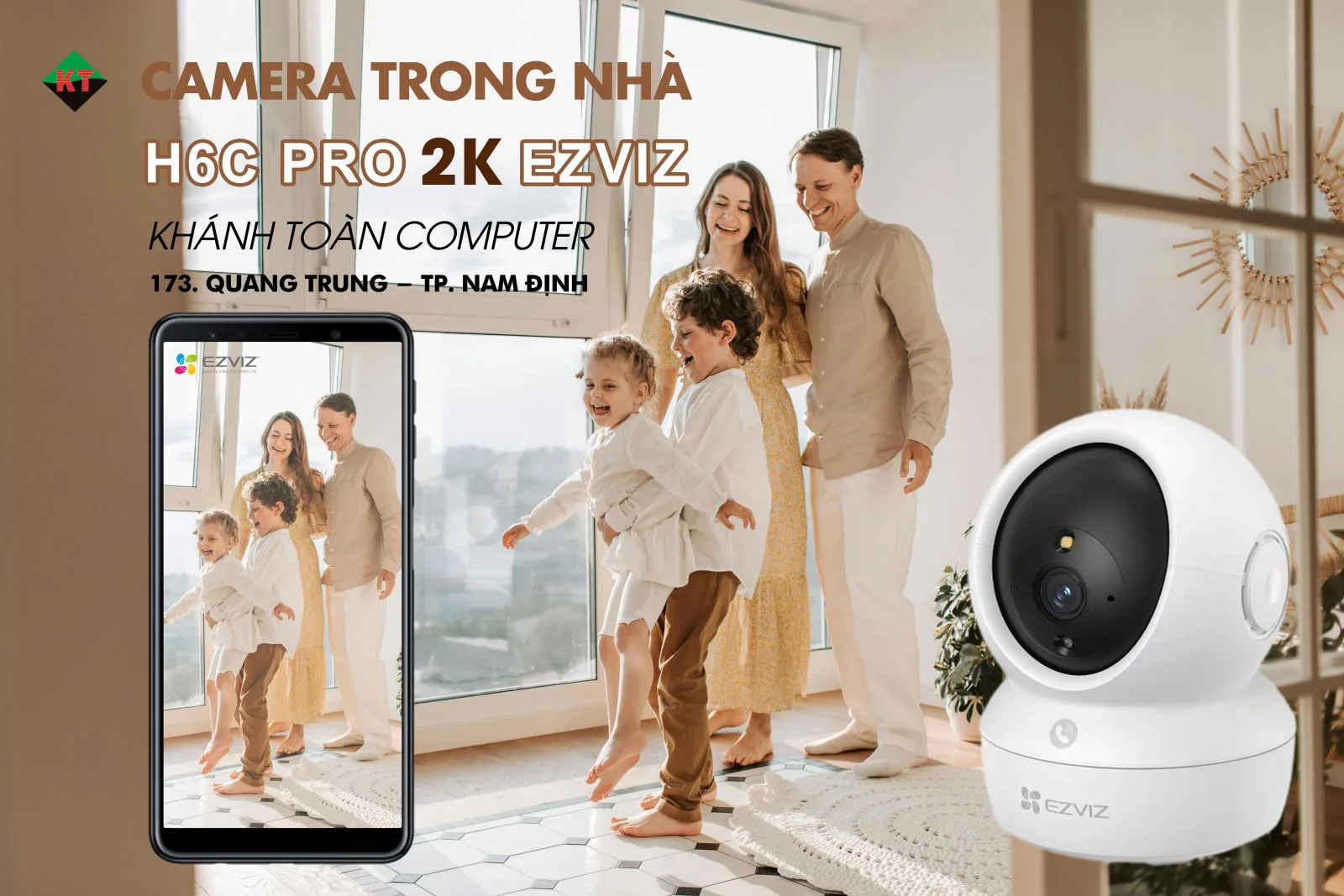 Camera H6C Pro 3MP quay quét ngày đêm đàm thoại 2 chiều (phát hiện chuyển động, con người)