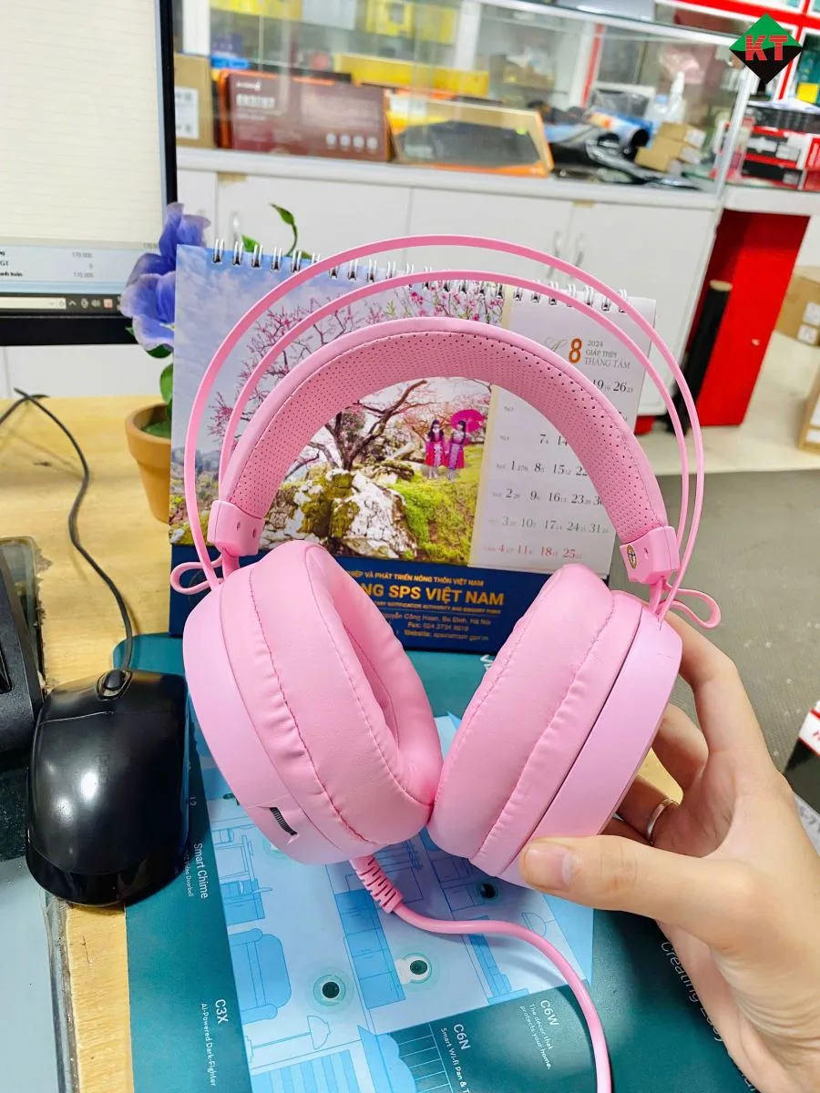 TAI NGHE GNET G09 7.1 LED RGB Pink