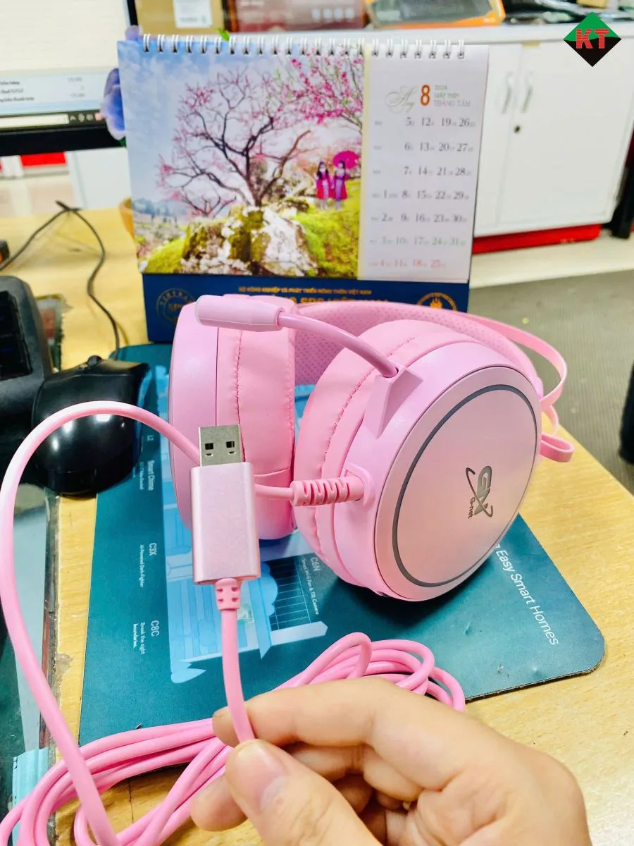 TAI NGHE GNET G09 7.1 LED RGB Pink