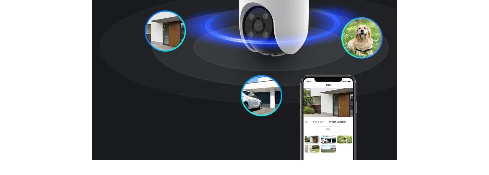 Camera Wifi 4.0MP ngoài trời Ezviz CS - H8C (2K+) không dây, quay quét