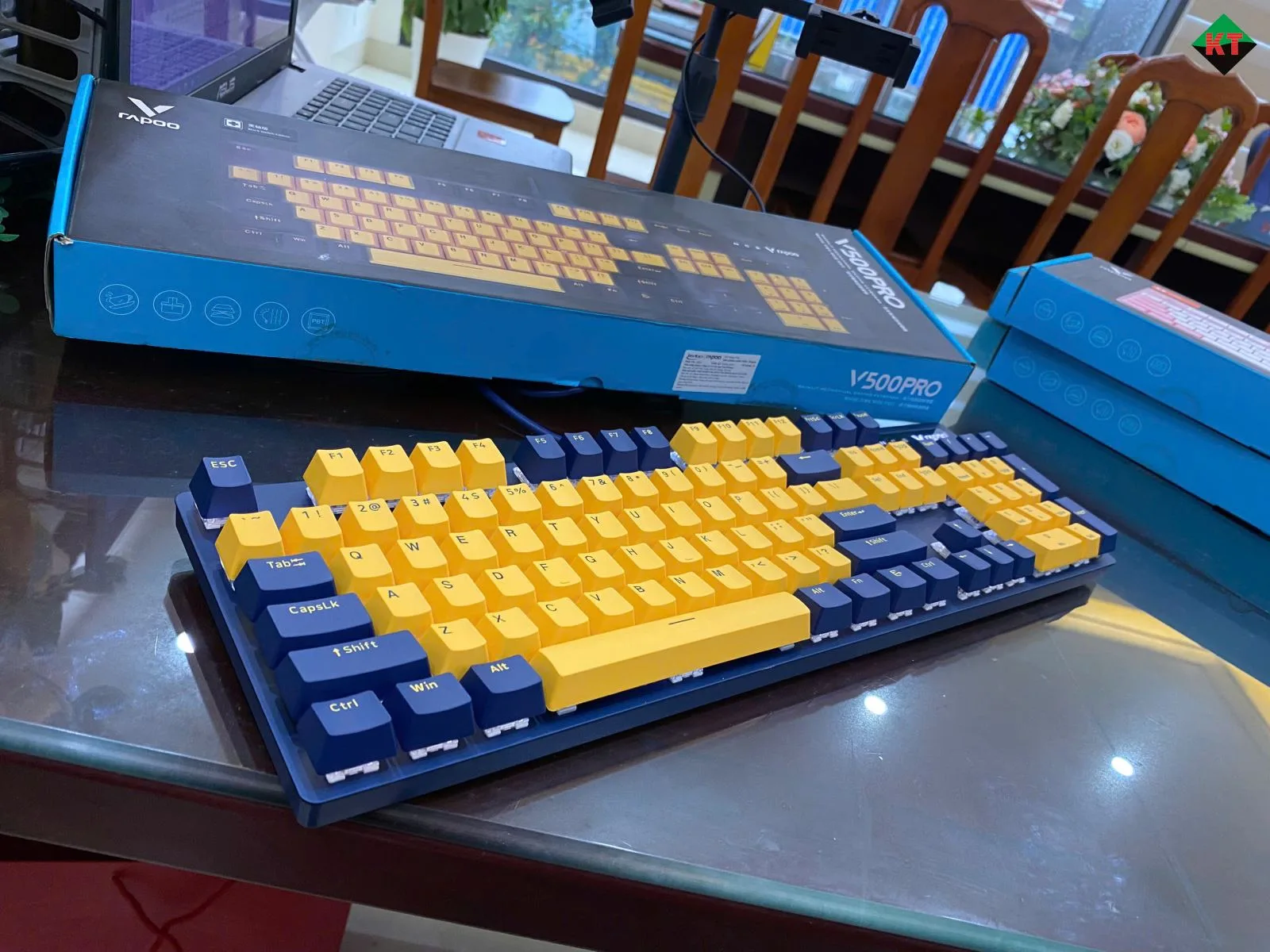 Bàn Phím Cơ Gaming Rapoo V500 Pro (Bản Vàng - Xanh)