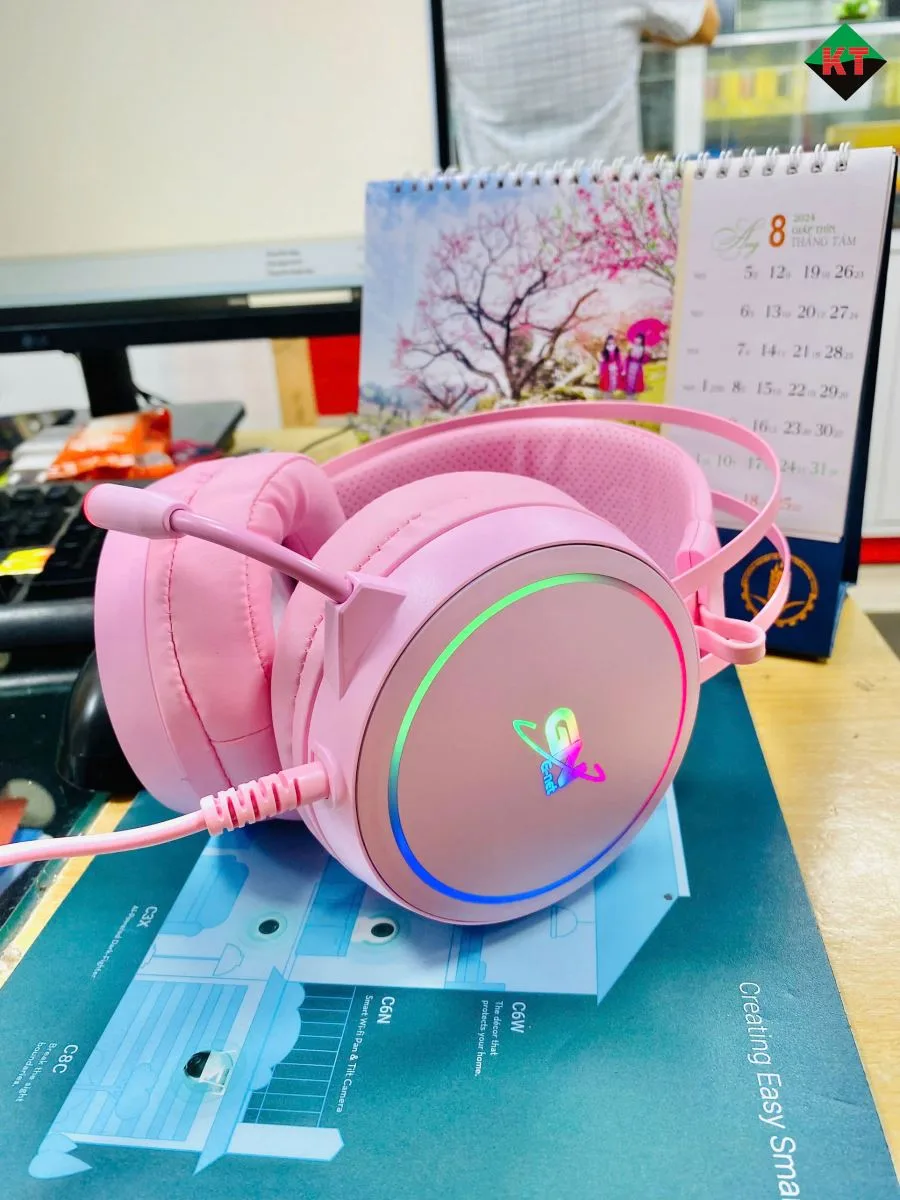 TAI NGHE GNET G09 7.1 LED RGB Pink