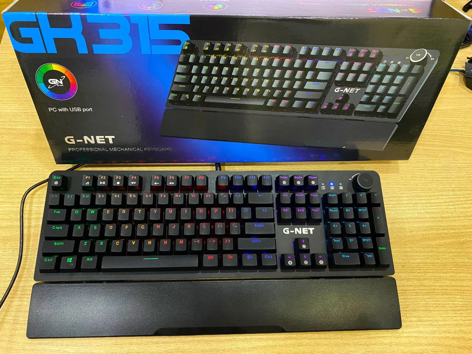 BÀN PHÍM CƠ GAMING GNET GK315 LED RGB ( Full Size Led 7 màu nhiều chế độ )