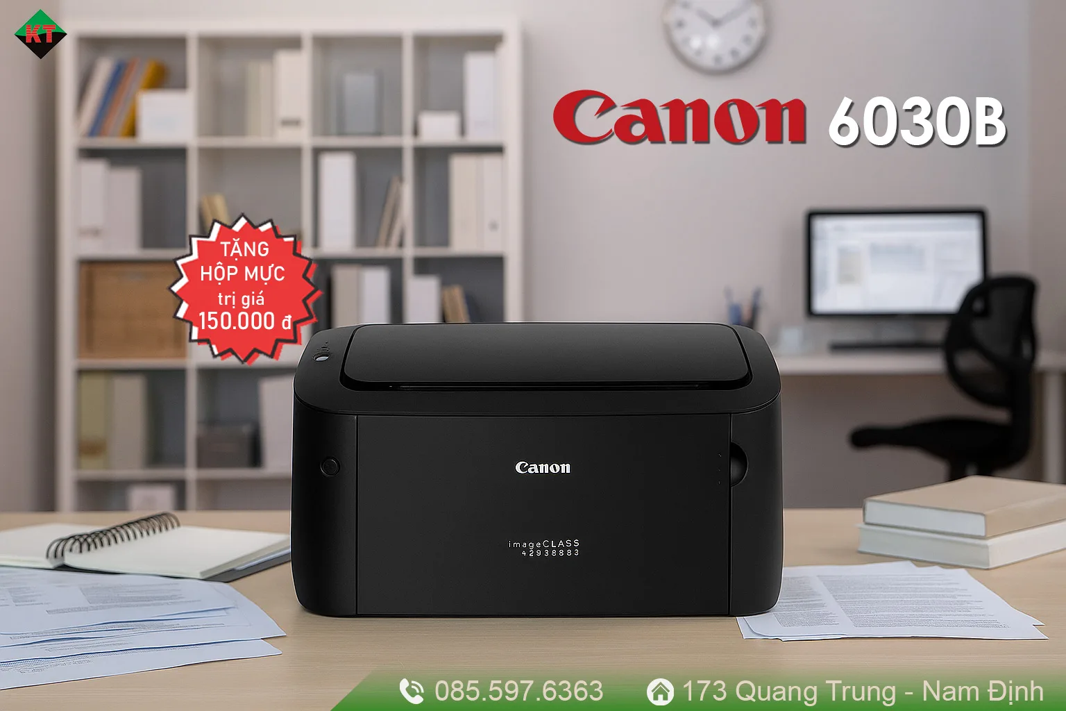 Máy in Laser đen trắng Canon 6030B (Tặng hộp mực)
