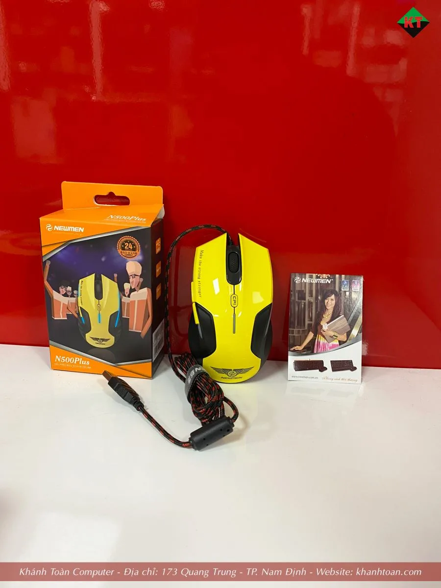 Chuột gaming Newmen N500 Plus (Vàng) USB 2.0 có dây 6 nút bấm