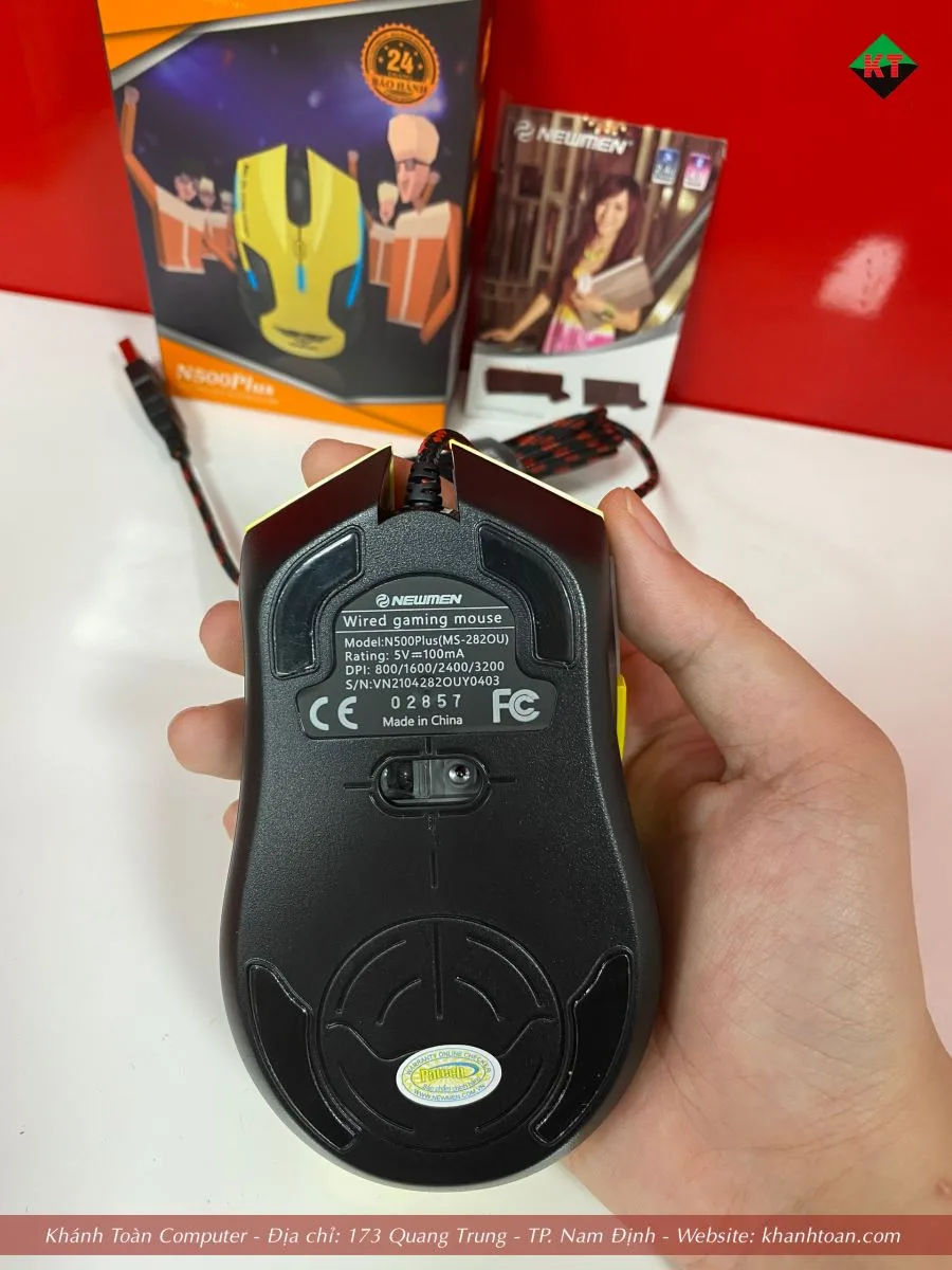 Chuột gaming Newmen N500 Plus (Vàng) USB 2.0 có dây 6 nút bấm