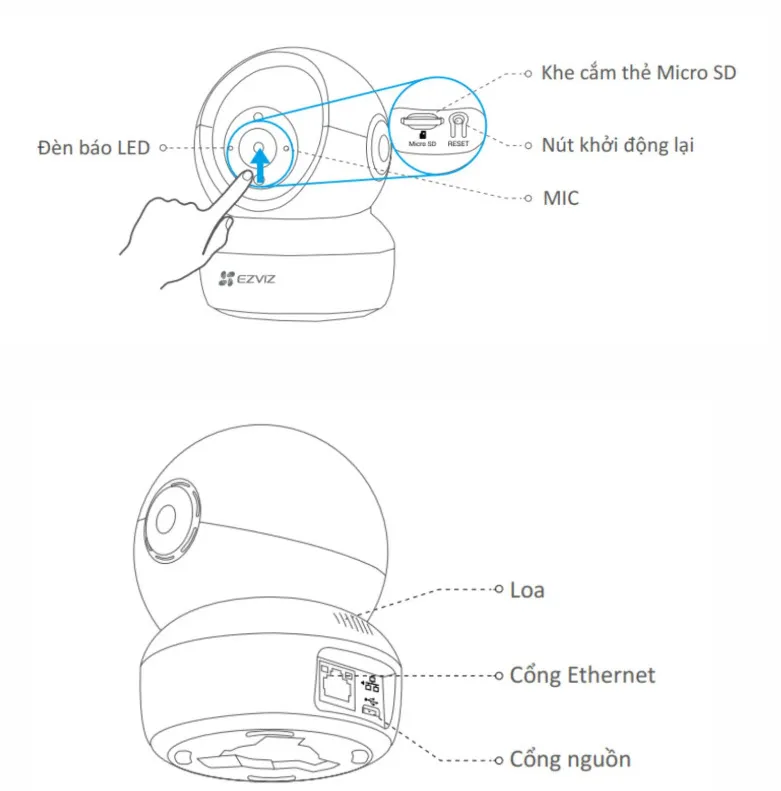 Camera H6C Pro 3MP quay quét ngày đêm đàm thoại 2 chiều (phát hiện chuyển động, con người)