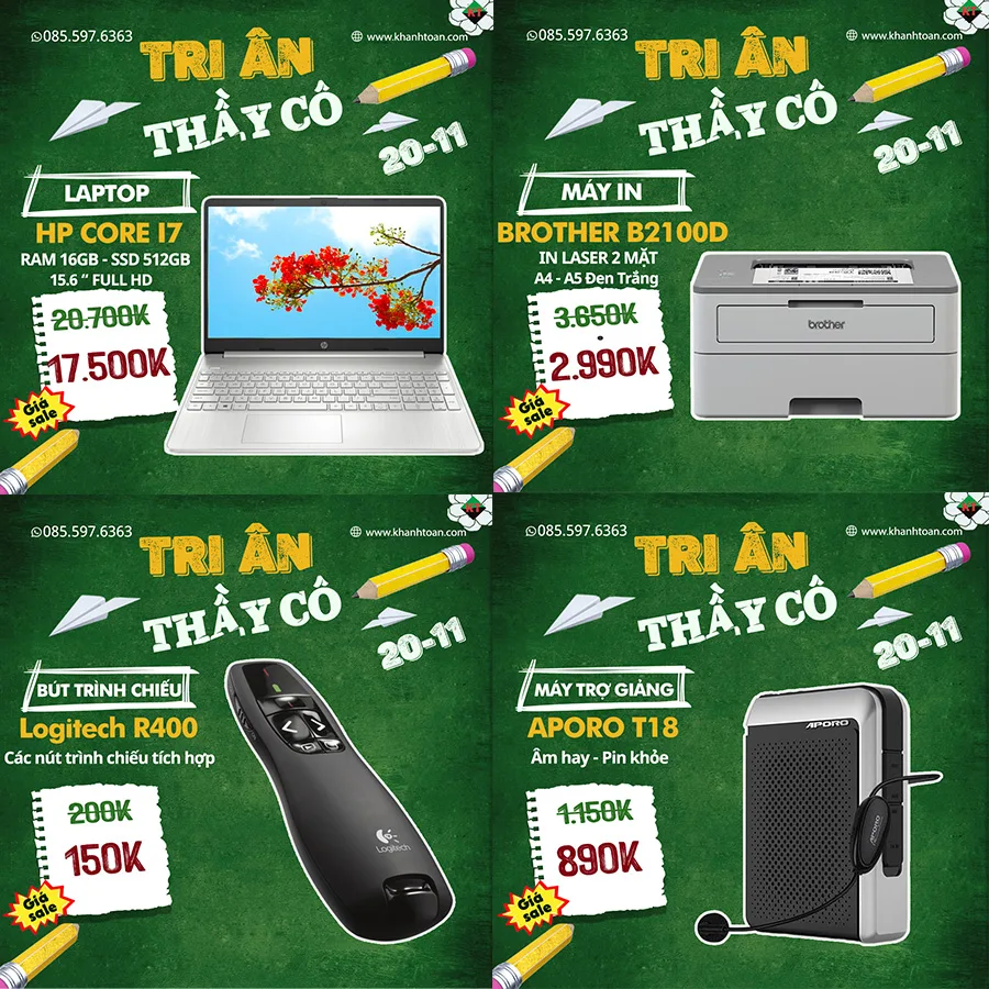 Tri Ân Thầy Cô Nhân Ngày Nhà Giáo Việt Nam 20-11 – Ưu Đãi Đặc Biệt Tại Khánh Toàn Computer