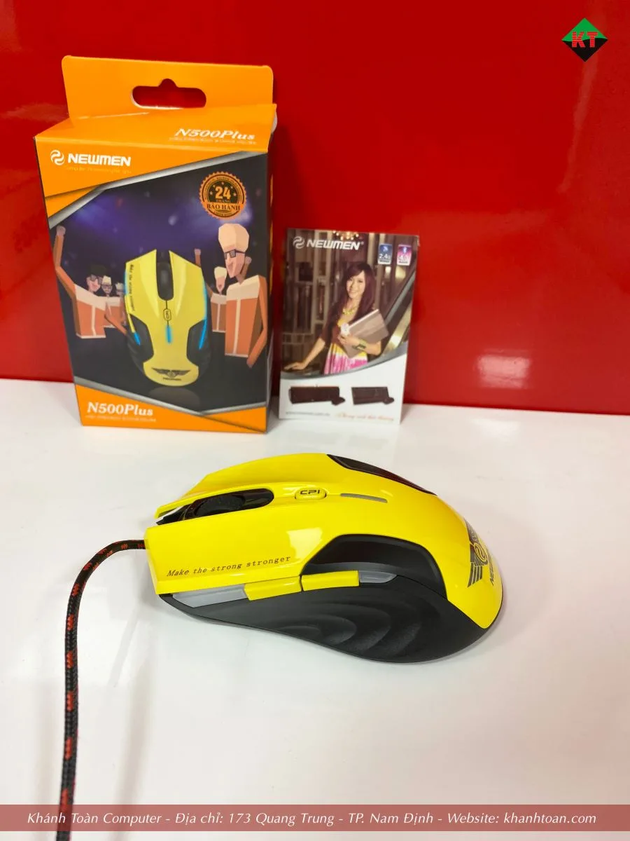 Chuột gaming Newmen N500 Plus (Vàng) USB 2.0 có dây 6 nút bấm