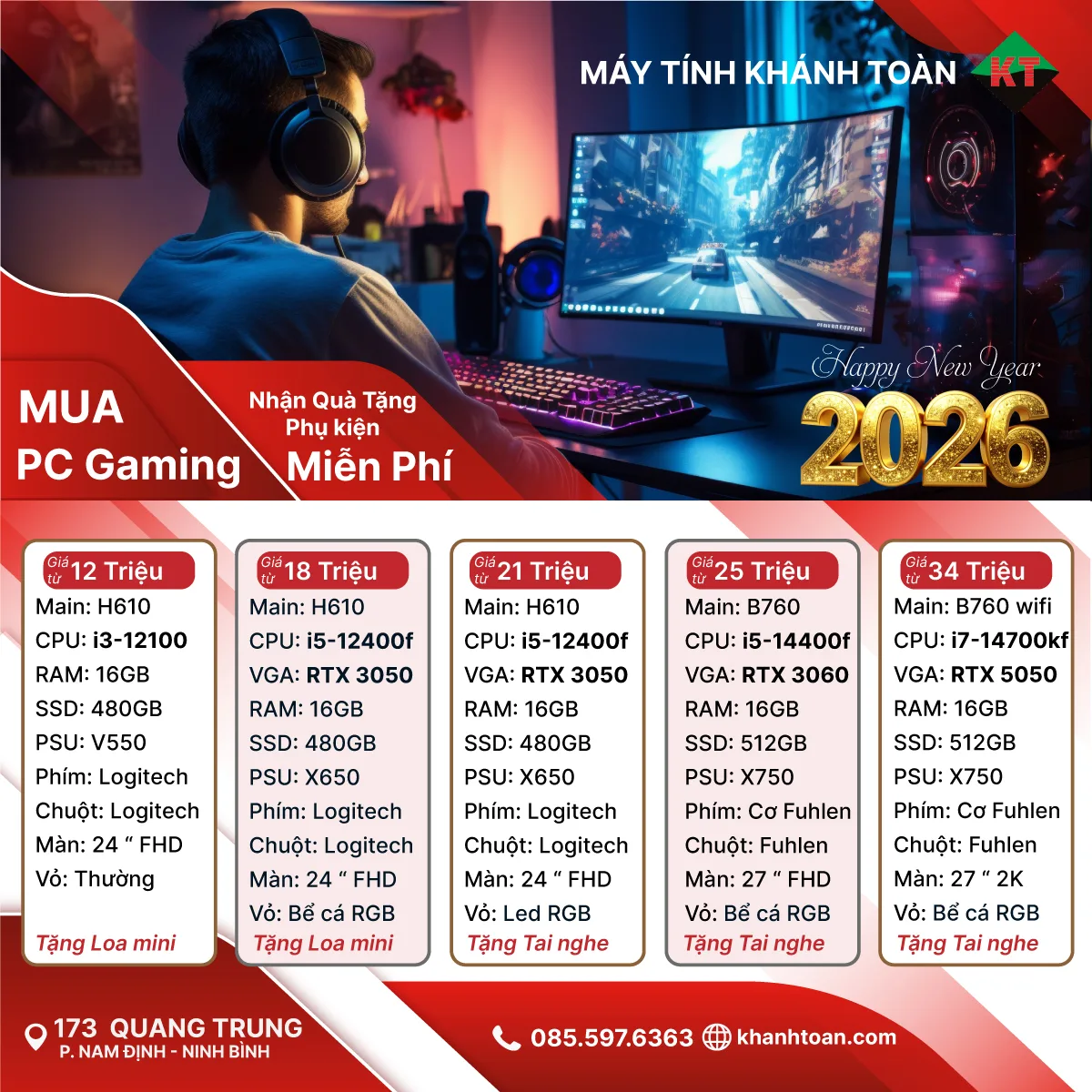 🎁 MUA PC GAMING – NHẬN QUÀ TẶNG PHỤ KIỆN MIỄN PHÍ